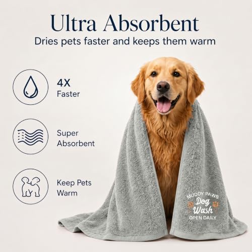 DAN RIVER Dog Towels for Drying Dogs & Cats 100% Cotton, 20x40'' - Image 5