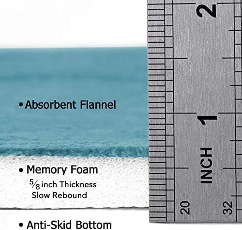 Flamingo P Dark Teal Bath Mat 47x17 Extra Long Quick Dry Washable - Image 5