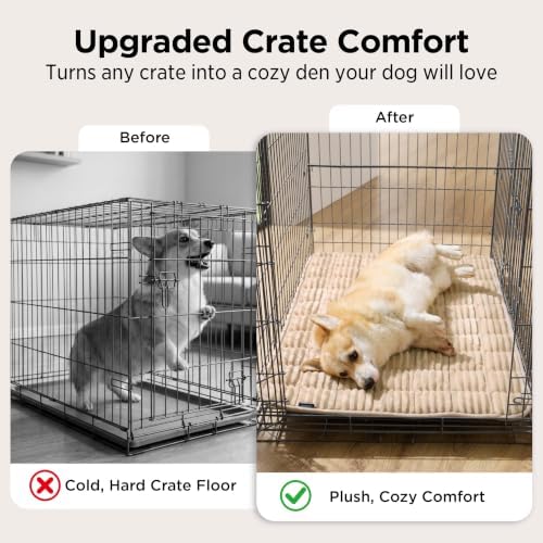 Bedsure ComfyFleece® Washable Dog Crate Pad, Soft Thin Large Pet Mat - Image 2