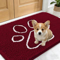 OLANLY Dog Door Mat for Muddy Paws 24x16, Paw Print Design Chenille Mud Mat by OLANLY
