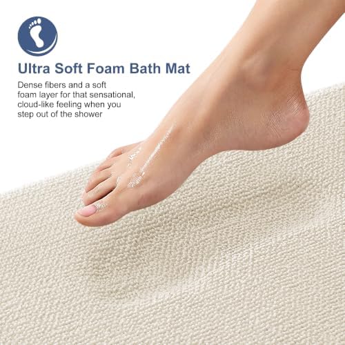 OLANLY Memory Foam Bathroom Runner Rugs 47x20, Absorbent Long Mat - Image 2