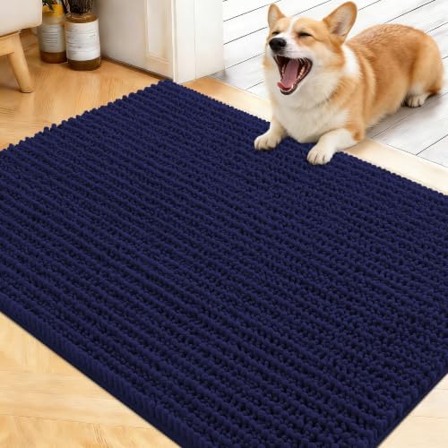 OLANLY Dog Door Mat for Muddy Paws 40x32, Ultra-Absorbent Chenille Mud Mat by OLANLY