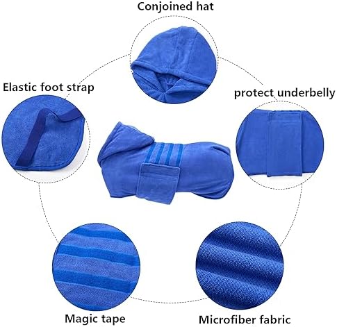 Geyecete Dog Drying Coats with Hood-Dog Towels Absorbent Robe Dry Fast Dog - Image 2