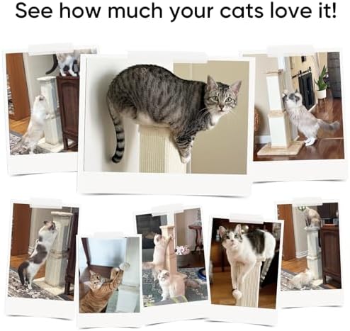 Cat Scratching Post for Indoor Cats, 32Inch Sisal Cat Scratcher - Image 6