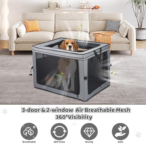 Portable Dog Crate Soft Dog Crate 22", Comfy，Collapsible Crate - Image 3