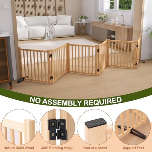 Wooden Freestanding Dog Gate Indoor - Image 4