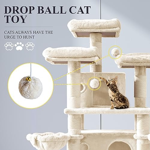 Allewie 68 Inches Cat Tree/House and Towers - Image 3