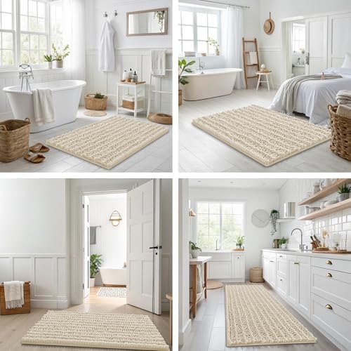 Smiry Bathroom Rugs 34X21, Extra Soft Rubber Backing Chenille Bath Mats - Image 7