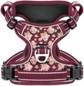 HEELE Dog Harness, Reflective, No Pull No Choke, Flower Burgundy by HEELE