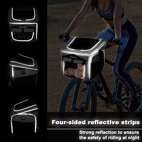 Dog Bike Basket Carrier, Expandable Foldable Soft-Sided Dog Carrier, 2 Open - Image 5