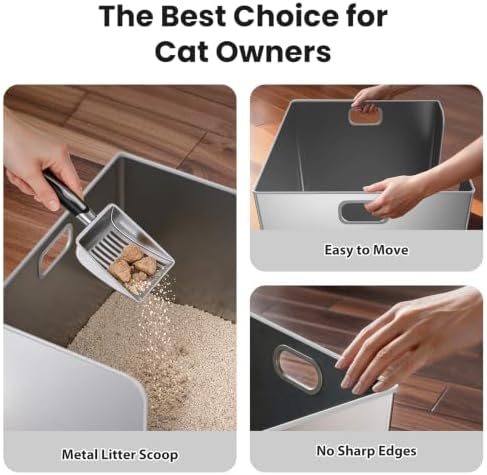 2 Pack XXXL Square Stainless Steel Litter Box - Image 5