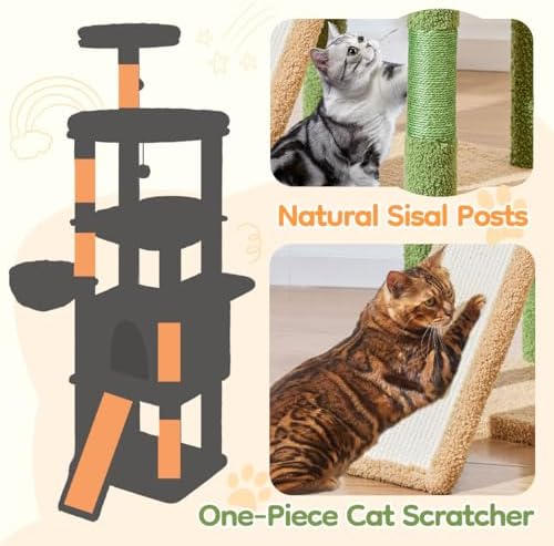 Taoqimiao Cat Tree for Large Cats, 72In Tall Cat Tower, Giant Platform - Image 6