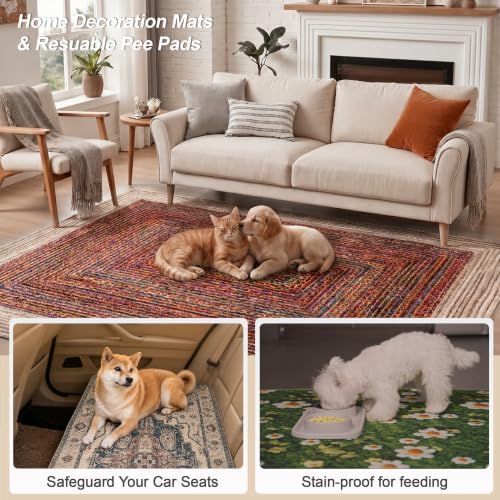 Washable Pee Pads for Dogs 72"x72" 2 Pack Reusable Puppy Potty Pad - Image 2