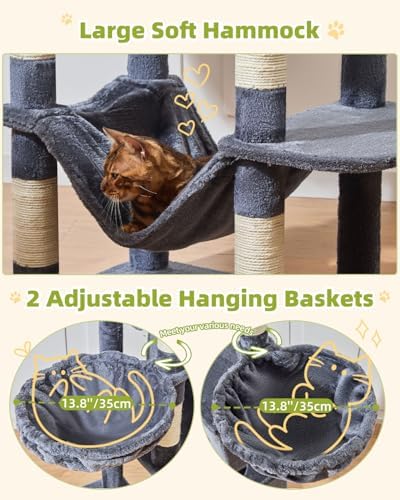 Taoqimiao 76in Cat Tree, Tall Sturdy Cat Tower - Image 4