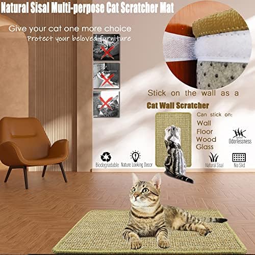 Cat Scratcher Mat, 23.6 x 15.7inch, Natural Sisal Cat Scratchers - Image 6