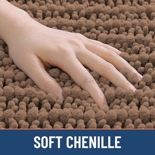 Smiry Bathroom Rugs 48X32, Extra Soft Rubber Backing Chenille Bath Mats - Image 4