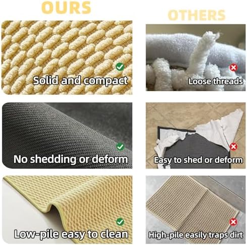 TYUU Large Bathroom Rugs Non Slip Washable Bath Rugs Super Absorbent Bathroom - Image 6