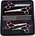 Dog Grooming Kit with Round Tip, 6 in 1 Cat Dog Grooming Scissors, Stainless by iSeaFly