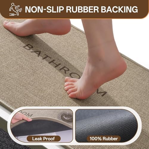 Bath Mat Non Slip, Quick Dry Bathroom Rug Under Door - Image 4