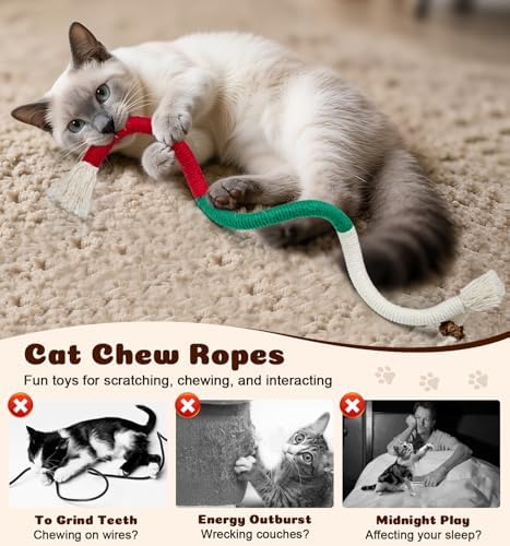 Cat Chew Ropes 4Pcs, Safe Cat Chew Toys - Image 2