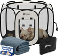 Dog Cat Pet Playpen Puppy Crate Cage Indoor Outdoor(White by PERSURE