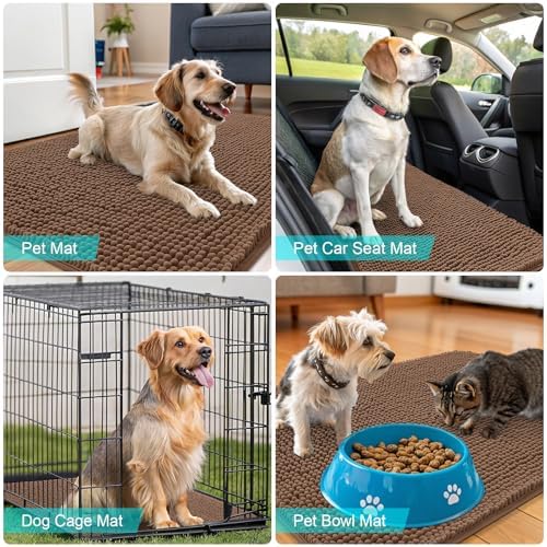 OLANLY Dog Door Mat for Muddy Paws 44x32, Super Absorbent Chenille Mud Mat - Image 7