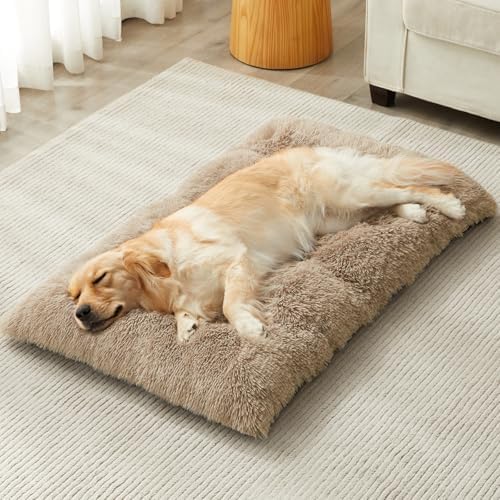 BFPETHOME Dog Beds for Large Dogs, Plush Dog Crate Bed Fluffy Cozy Kennel Pad by BFPETHOME