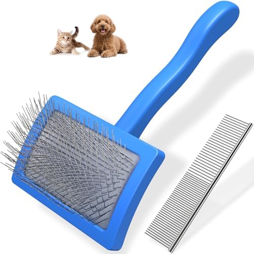 2PCS Slicker Brush for Dogs & Pet Comb, Professional Dog Grooming Brush by Unknown