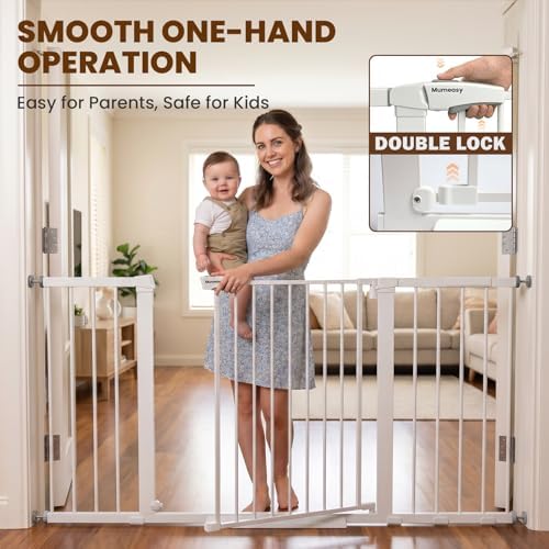 Mumeasy Extra Wide Baby Gate for Doorways, 36-63" Walk Thru Dog Gate - Image 6
