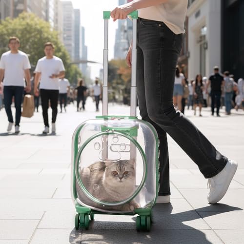 Cat Carrier with Wheels, Rolling Hard Shell Pet Carrier - Image 2