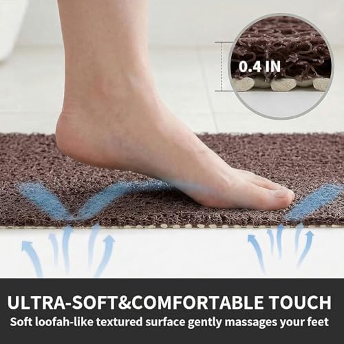 Shower Mat Non Slip, 16 x 24 Inch, Soft PVC Loofah Bath Mats - Image 3