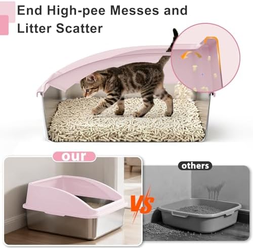 AIPERRO Stainless Steel Litter Box | XL Metal Cat Litter Boxes - Image 3