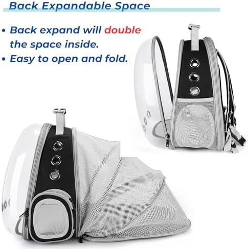 Lollimeow Expandable Bubble Cat Carrier Backpack, Supports up to 14 lbs - Image 3