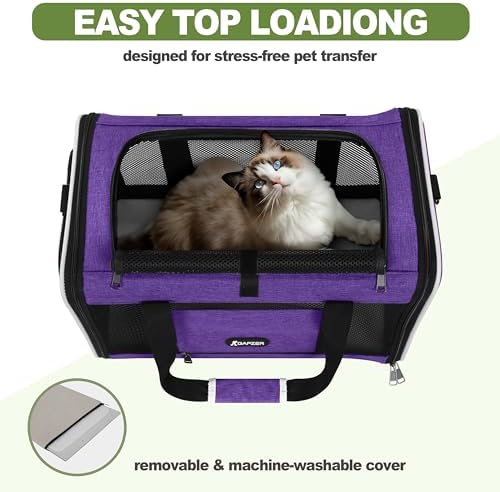 GAPZER Pet Carrier for Cat 18x11x11 Inch, Top Load Small Dog Car Ride Crate - Image 5