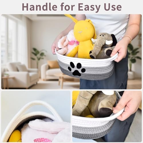 Small Woven Dog Toy Basket - Image 6