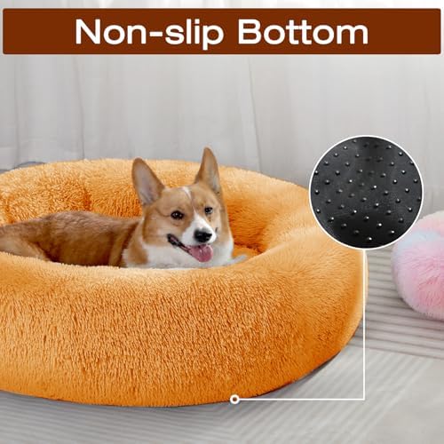 JOLLYVOGUE Dog Bed, Calming Anti-Anxiety Large Dog Bed, Fluffy Donut Cushion - Image 4