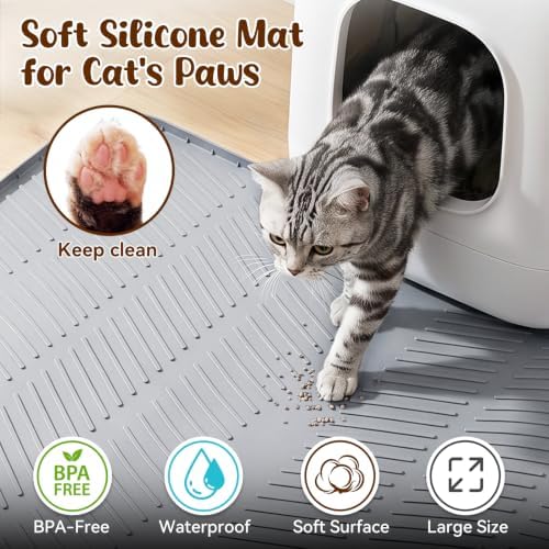 Silicone Cat Litter Mat 50”x39 Extra Large Cat Mat - Image 5