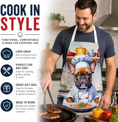 Caroline's Treasures French Bulldog The Chef Apron Cooking Kitchen Server - Image 2