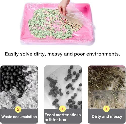 Disposable Small Animal Cage Liner Rabbit Litter Box Liners Tray Film Bags - Image 2