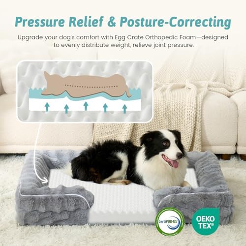 COZY KISS Faux Fur Orthopedic Dog Bed - Image 2