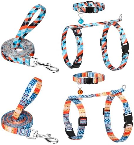 2 Pack Cat Harness and Leash Set Escape Proof Adjustable Cat Harness by Guiqulai