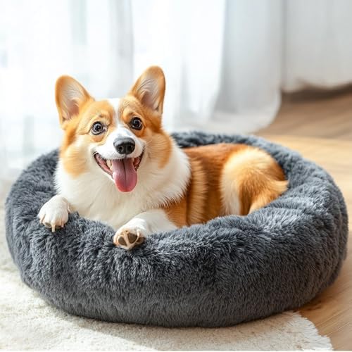28in Large Dog Bed, Calming Donut Bed - Image 6