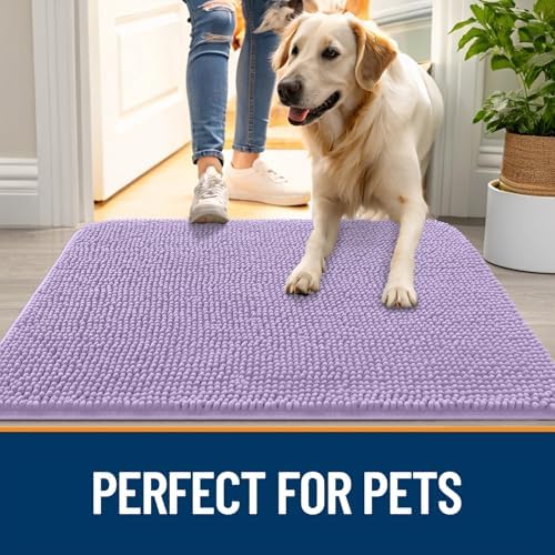 OLANLY Dog Door Mat for Muddy Paws 48x30, Super Absorbent Chenille Mud Mat - Image 6