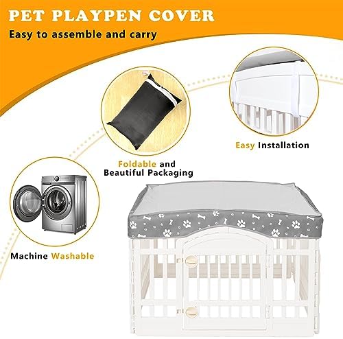 Dog Playpen Mesh Top Cover for 36" Inch Pet Playpen - Image 4