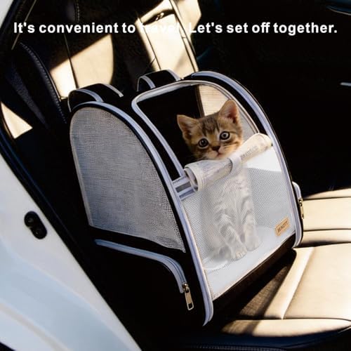 Cat Dog Backpack 12.6"×11.4"×16.5" Large Breathable Pet Bag Carrier - Image 4
