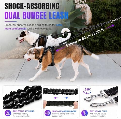 Double Retractable Dog Leash for Two Dogs Up to 115 lbs - Image 5