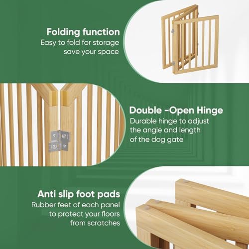 Dog Gate, Freestanding for Doorways, Pet Gates for Bedroom, 3 Panels - Image 3