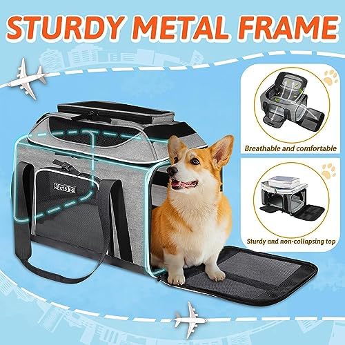 Petskd Top-Expandable Small Pet Carrier 18"x13"x9.5" Airline Approved - Image 6