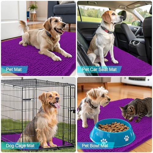 OLANLY Dog Door Mat for Muddy Paws 47x24, Super Absorbent Chenille Mud Mat - Image 7