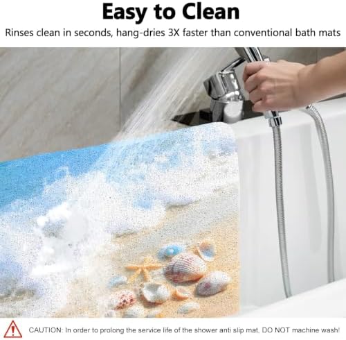 Square Shower Mat, Yonala 27 x 27 Inch Stylish Non Slip Shower Mats - Image 6